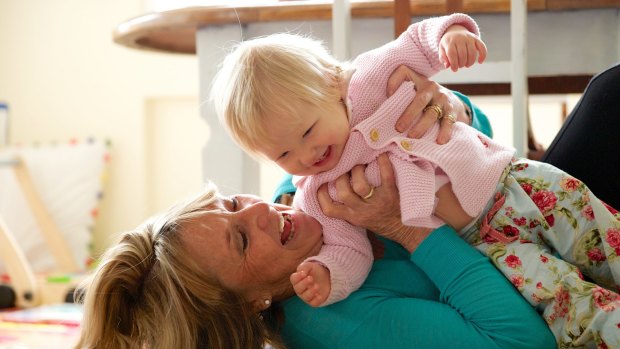 "I'm not doing it for the money": Susie Balderstone with her granddaughter, Matilda. 