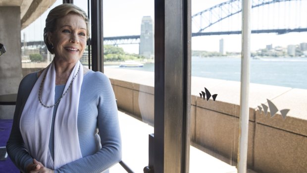 Dame Julie Andrews at the Sydney Opera House to promote the new production of <i>My Fair Lady.</i>