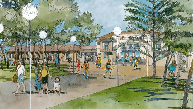 Makeover: Artist's impression  of the back of the pavilion prepared as part of Waverley Council's recent Bondi park, beach and pavilion plan of management.