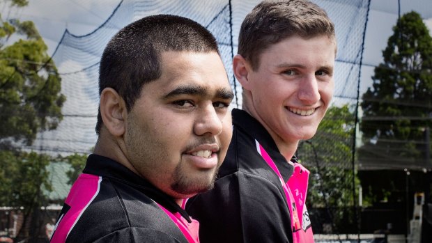 Ready to learn: Sydney Sixers recruits Brett Russell (left) and Matt Condon.