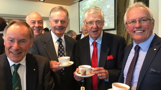 Good company: Drew Morphett (right) with Graham 'Smoky' Dawson, Tim Lane, Peter Booth and Clarke Hansen.