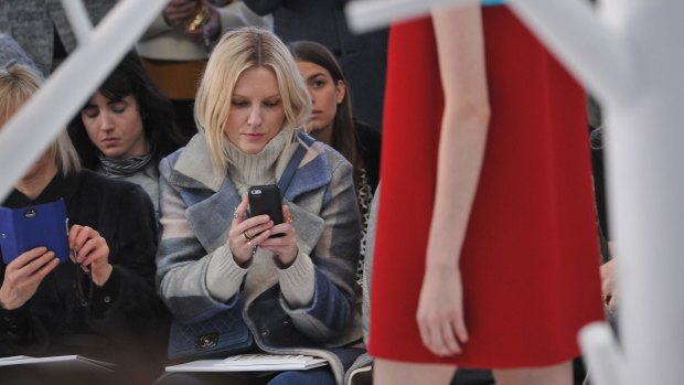 Brown in the front row at New York Fashion Week.