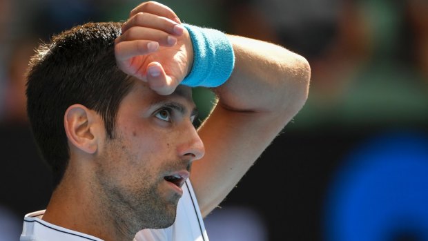 Novak Djokovic during his match against Denis Istomin.