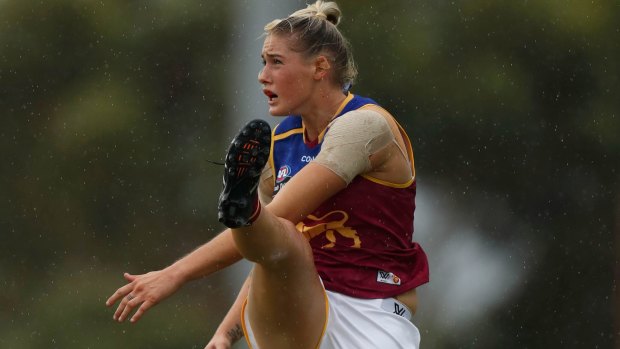 Tayla Harris of the Lions, who won the right to host the inaugural women's premiership decider when they defeated the Western Bulldogs at the weekend.