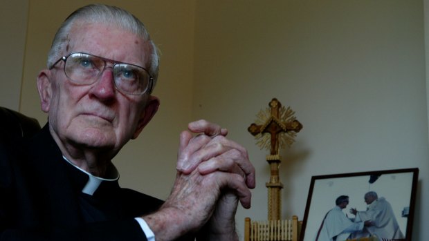 Retired Cardinal Edward Clancy at his home in Bellevue in 2005.