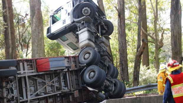 The driver managed to free himself from the cabin. 