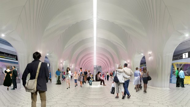 A concept image of the interior of Arden station.