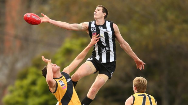 That game: Mason Cox came of age in the VFL match against Richmond last August.
