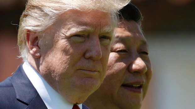 Donald Trump and Xi Jinping at Mar-a-Lago in April.