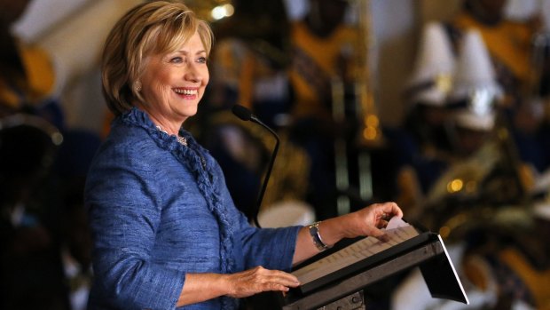 Hillary Clinton speaks in Baton Rouge, Louisiana, on Monday. Her advisers believe her popularity in southern states will protect her from the challenge of outsider Bernie Sanders.
