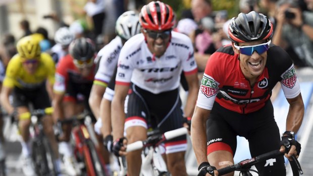 Australia's Richie Porte goes on the attack in stage three.