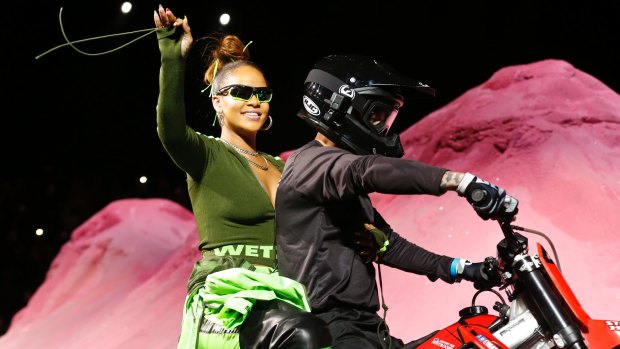 Rihanna rides into Fashion week with her Fenty Puma collection.