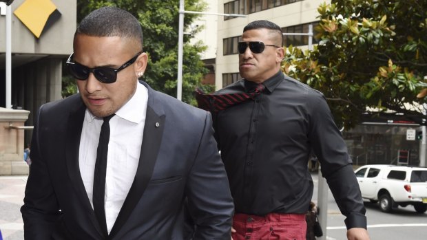 Controversial figure: John Hopoate (right) in 2014.