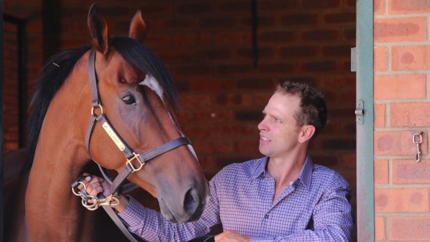 Canberra trainer Matthew Dale and Fell Swoop.