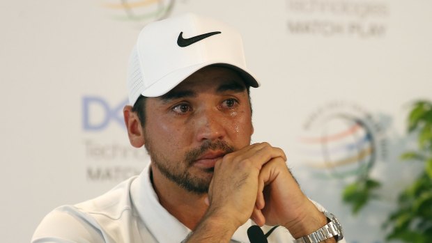 Emotional: Jason Day after withdrawing from an event in Austin as his mother underwent surgery.