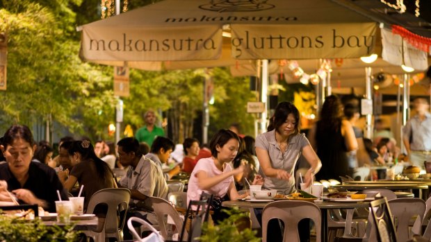 Gluttons Bay food centre, Marina Bay, Singapore.