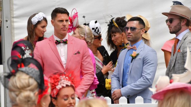 In the pink: More fashions on the field at the cup.