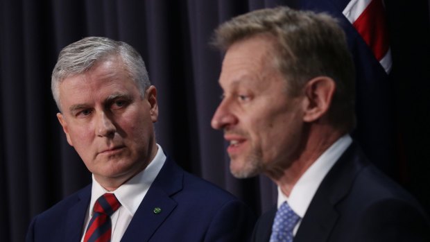 Assistant Treasurer Michael McCormack and Australian Statistician David Kalisch explain the outage to media.
