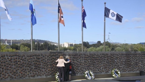 A service was held at the National Police Memorial on Tuesday to commemorate the10th anniversary of the deaths of Commander Brice Steele and Sergeant Mark Scott.