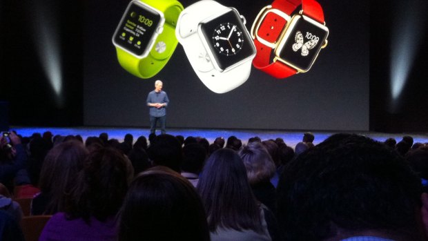 So many colours, so little time: Tim Cook reveals Apple Watch.