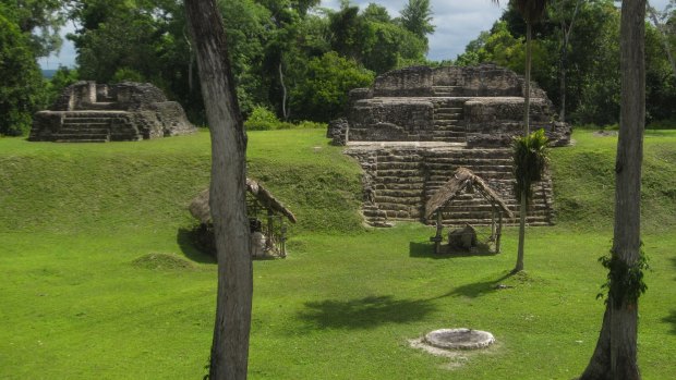  Exacavated Maya ruins at Uaxactun.