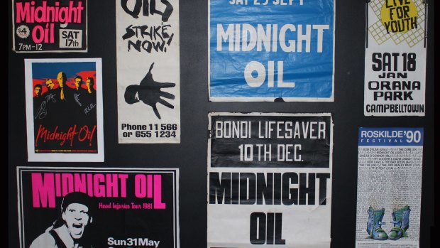 Midnight Oil posters from 1981 through to 2009.