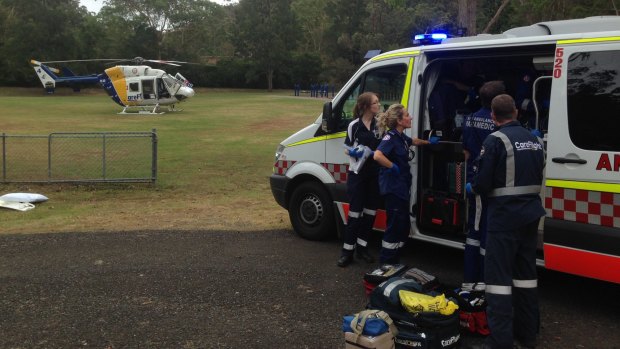 Paramedics transferred the injured cyclist from Hornsby to Royal North Shore Hospital.
