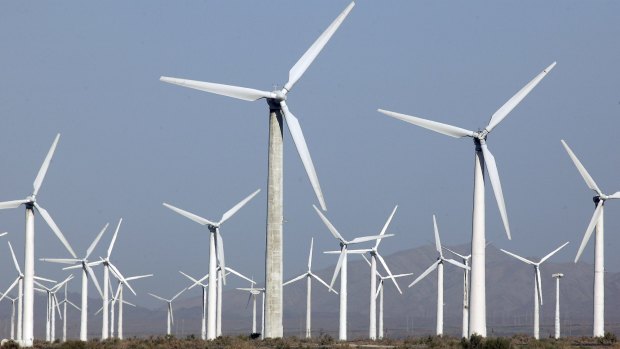 Wind farms offer one source of renewable energy to replace fossil fuels.