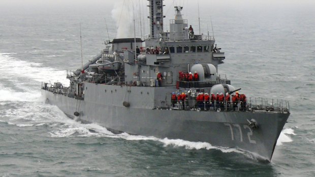 A South Korean navy ship.