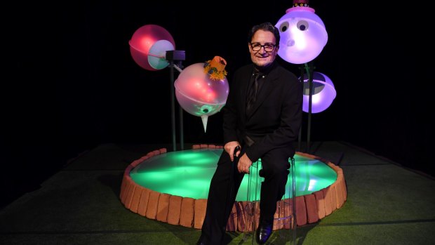 Bright ideas: Ignatius Jones with Dipping Birds, a 2.5-metre illuminated sculpture that will change colours as it dips up and down into a pond.
