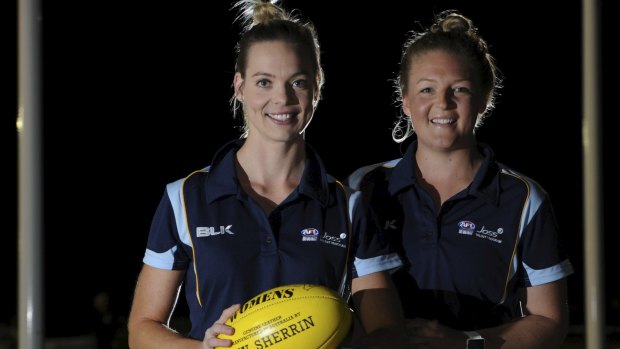 Belconnen Magpies player Talia Radan (left) will be joined in the AFL Women's league by teammate Hannah Wallett.