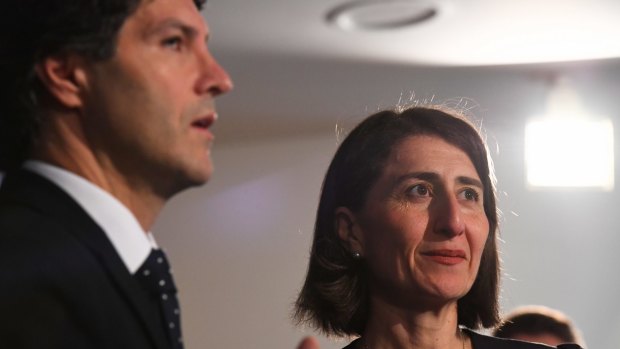 Finance Minister Victor Dominello and Premier Gladys Berejiklian.