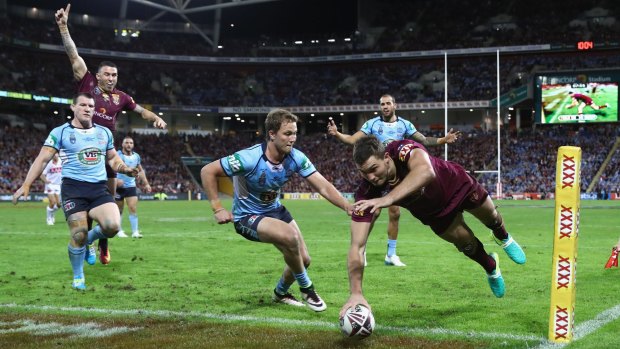 Solid: Corey Oates sealed the match with this try.