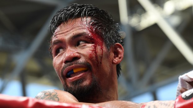 Manny Pacquiao at the July 2 Battle of Brisbane.