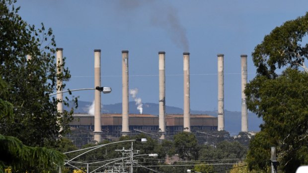 The last smoke from the chimney at the Hazelwood power station last month.