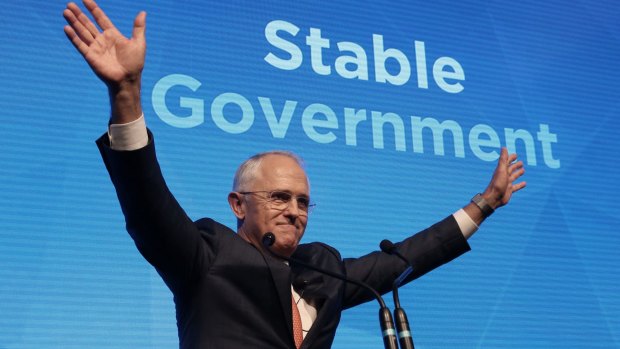 Prime Minister Malcolm Turnbull makes a pitch on government stability at his campaign launch.