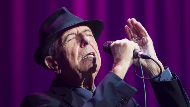 Leonard Cohen performing at the Sydney Entertainment Centre in 2013. 