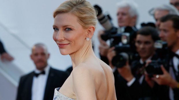Actress Cate Blanchett arrives for the screening of <i>Carol</i> at Cannes while the gossip heats up over her lesbian remarks.