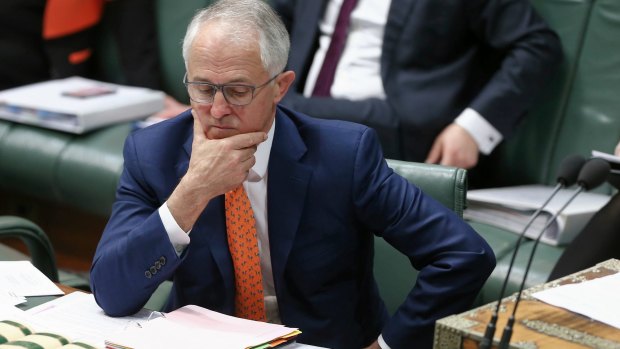 Prime Minister Malcolm Turnbull during question time at Parliament House on Monday.
