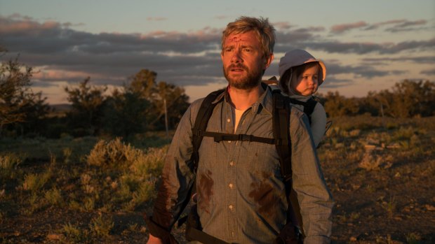 Martin Freeman as Andy, a father who has 48 hours to get his daughter to safety, in the Australian zombie film <i>Cargo</i>.