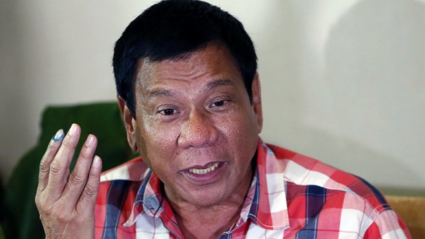 Philippines president-elect Rodrigo Duterte in Davao in May. 