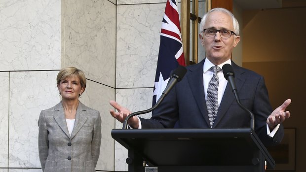 Malcolm Turnbull and Foreign Minister Julie Bishop.