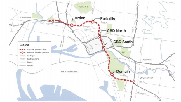 The proposed Melbourne Metro rail tunnel. 