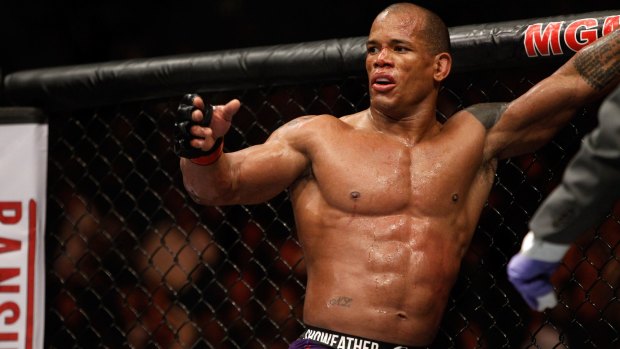 Hector Lombard, pictured after his defeat of Josh Burkman in Las Vegas last year, will take on highly touted prospect Neil Magny in Brisbane.