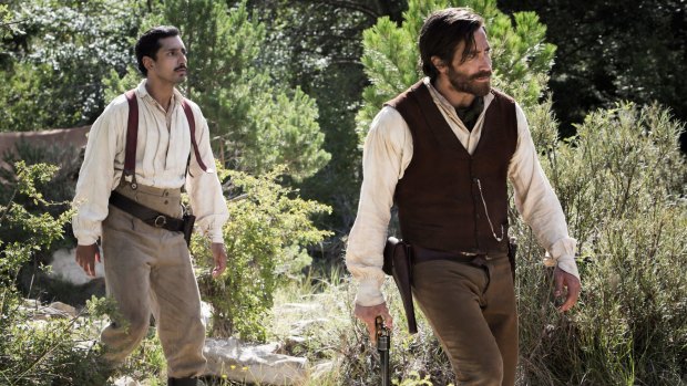 Riz Ahmed (left) and Jake Gyllenhaal in the wild west.