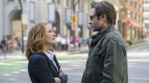 Truth seekers ... Gillian Anderson and David Duchovny in the new X-Files.