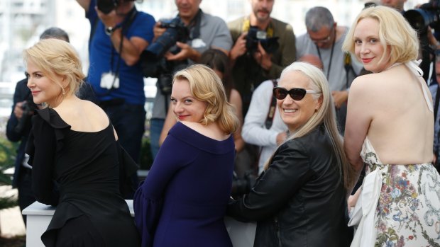 From left, Nicole Kidman, Elisabeth Moss, Jane Campion and Gwendoline Christie – whose Top of the Lake: China Girl  screens as a marathon at MIFF – in Cannes in May.