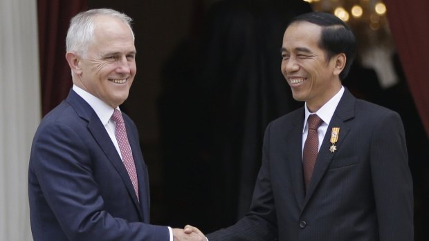 Prime Minister Malcolm Turnbull and Indonesian President Joko Widodo on Thursday.