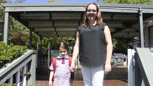 Charlotte Maher, 5, who is starting school this year, pictured with her mum Jennifer.