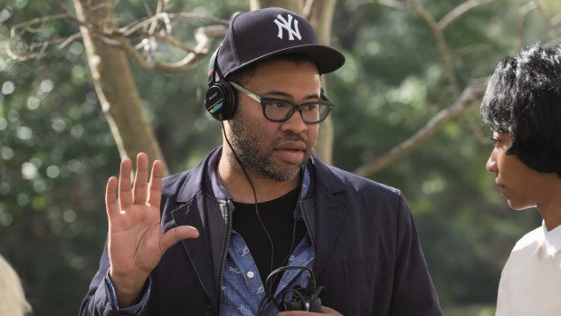 Jordan Peele on the set of Get Out.